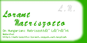 lorant matriszotto business card